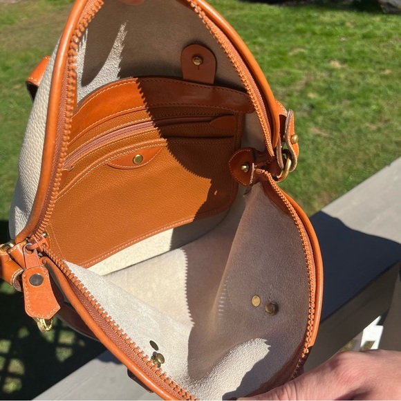 DOONEY & BOURKE Leather Crossbody or Shoulder Bag, White and Brown - Picture 12 of 13